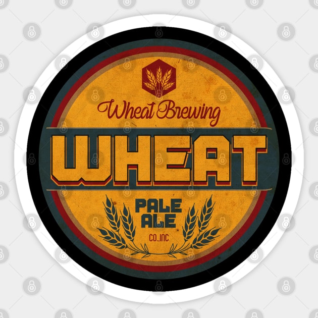 Wheat Vintage Beer Sticker by CTShirts